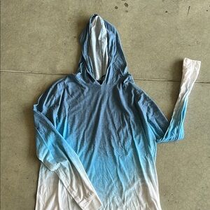 Blue and White Ombre Hoodie